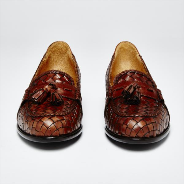 Zelli Tassel Loafers Woven Brown