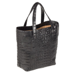 Zelli Savina Genuine Crocodile Tote Bag Black