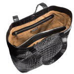 Zelli Savina Genuine Crocodile Tote Bag Black