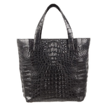 Zelli Savina Genuine Crocodile Tote Bag Black