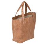Zelli Savina Genuine Crocodile Tote Bag Natural