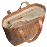 Zelli Savina Genuine Crocodile Tote Bag Natural