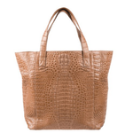 Zelli Savina Genuine Crocodile Tote Bag Natural