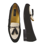 Zelli Salvatore Suede Tassel Loafers Black/White
