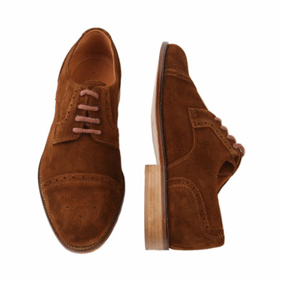 Zelli Sorrento Cap Toe Lace Up Brogue in Rust