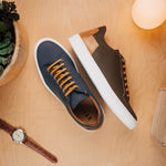 Zelli Diaz Rubberized Calfskin Sneaker Navy (65-229-NVY)
