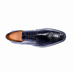 Zelli Stefano Lizard Wingtip Brogues Black