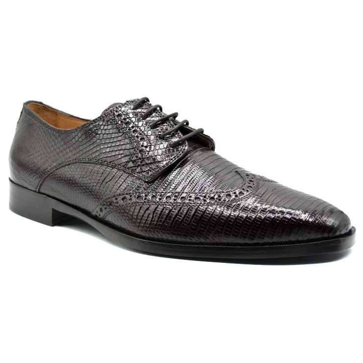 Zelli Stefano Lizard Wingtip Brogues Brown
