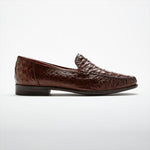 Zelli Struzzo Genuine Ostrich Quill Slip-On Brown