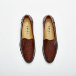 Zelli Struzzo Genuine Ostrich Quill Slip-On Brown