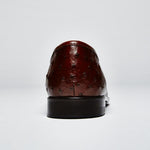 Zelli Struzzo Genuine Ostrich Quill Slip-On Brown