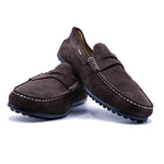 Zelli Suede Driving Loafers Brown