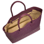 Zelli Talia Genuine Ostrich Large Tote Bag Purple