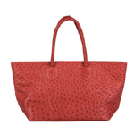 Zelli Talia Genuine Ostrich Large Tote Bag Red