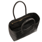 Zelli Talia Genuine Ostrich Small Tote Black