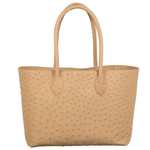 Zelli Talia Genuine Ostrich Small Tote Wheat