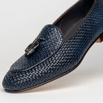 Zelli Tino Woven Tassel Loafers Blue (15-216-NVY)