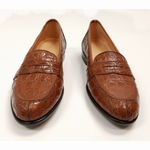 Zelli "Tuscan" Crocodile Penny Slip-On Cognac
