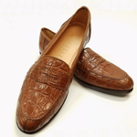 Zelli "Tuscan" Crocodile Penny Slip-On Cognac
