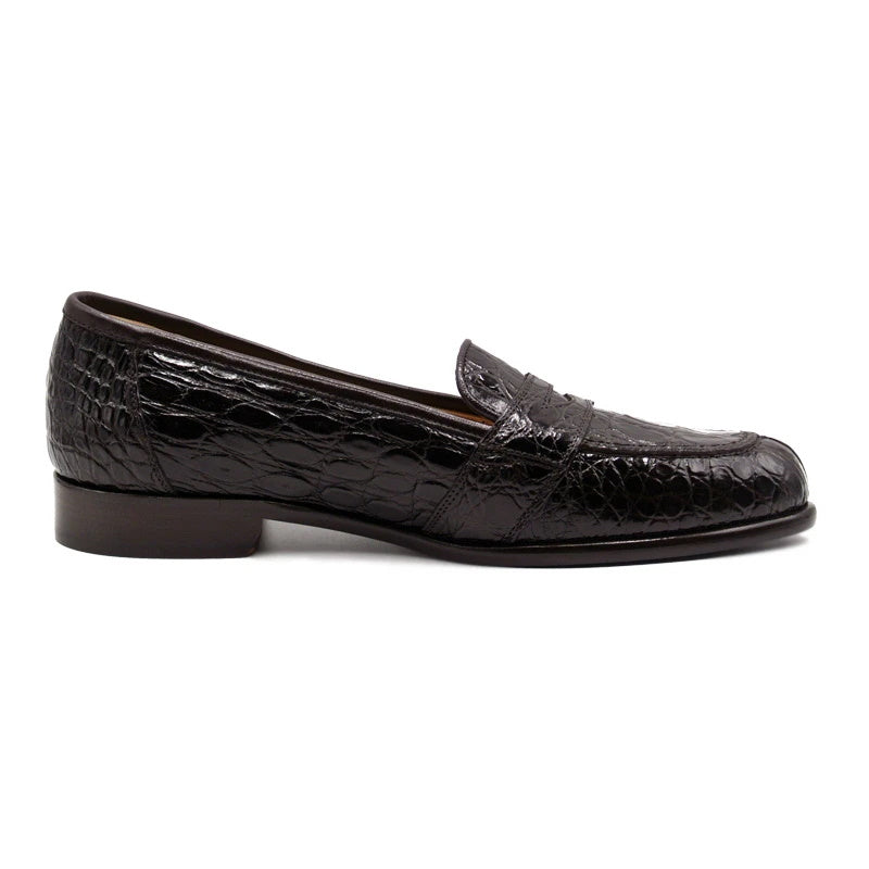 Zelli Tuscany Crocodile Penny Slip-On Nicotine (11-119-NIC)