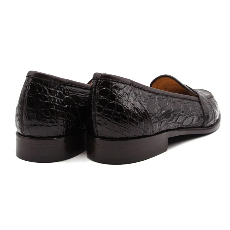 Zelli Tuscany Crocodile Penny Slip-On Nicotine (11-119-NIC)
