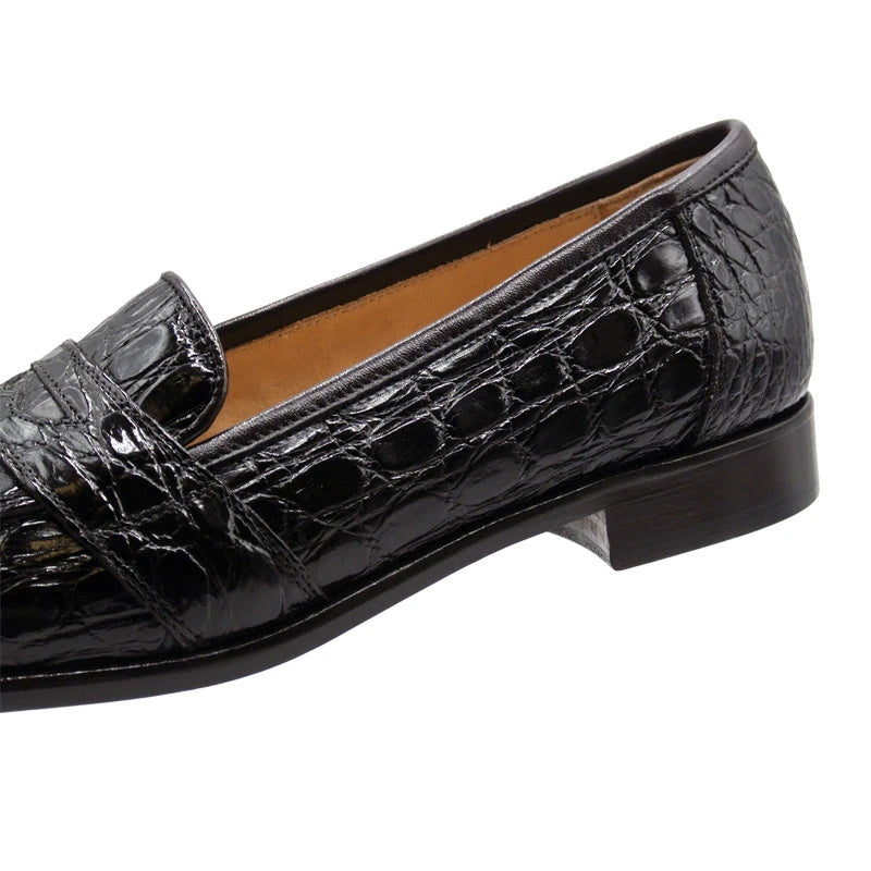 Zelli Tuscany Crocodile Penny Slip-On Nicotine (11-119-NIC)