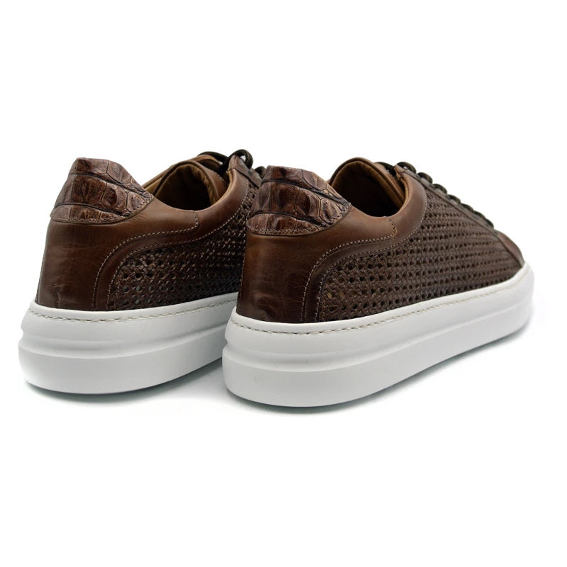 Zelli Vento Woven Sneakers Cognac (65-202-CGN)