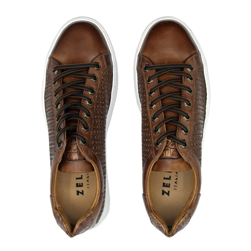Zelli Vento Woven Sneakers Cognac (65-202-CGN)