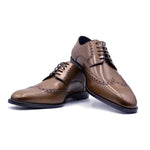Zelli Wingtip Derby Shoes Cognac