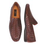 Zelli Alberto Calfskin Woven Driving Shoes Brown
