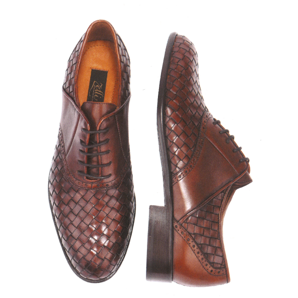 Zelli Filipo Calfskin Woven Lace Up Shoes