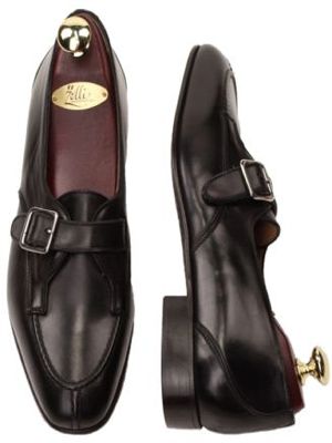 Zelli Largo Italian Calf Monk Strap in Black