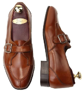 Zelli Largo Italian Calf Monk Strap in Brown