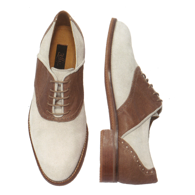 Zelli Luca Kid & Calfskin Saddle Oxfords White/Taupe