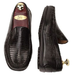Zelli Lizard Driving Loafers Black