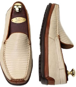 Zelli Ultimo Genuine Lizard Driver in Ivory