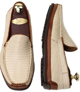 Zelli Ultimo Genuine Lizard Driver in Ivory