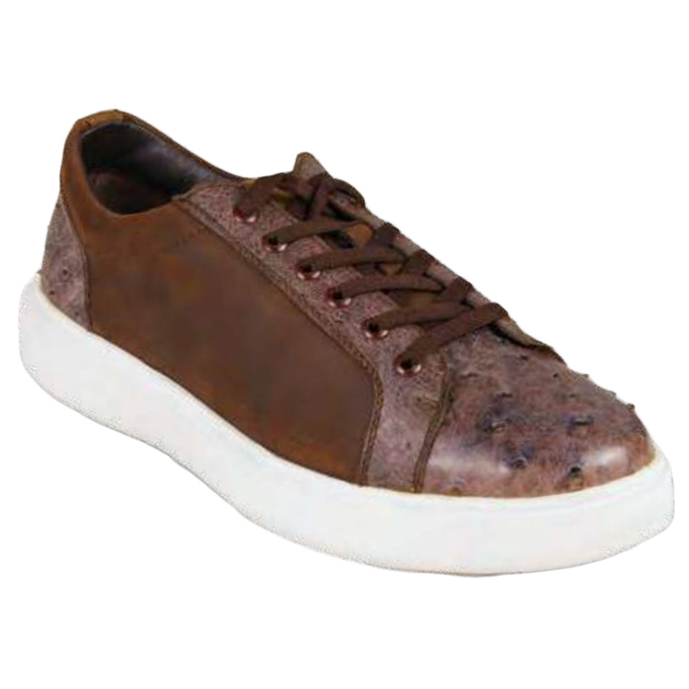 Los Altos Ostrich & Leather Sneakers Rustic Brown