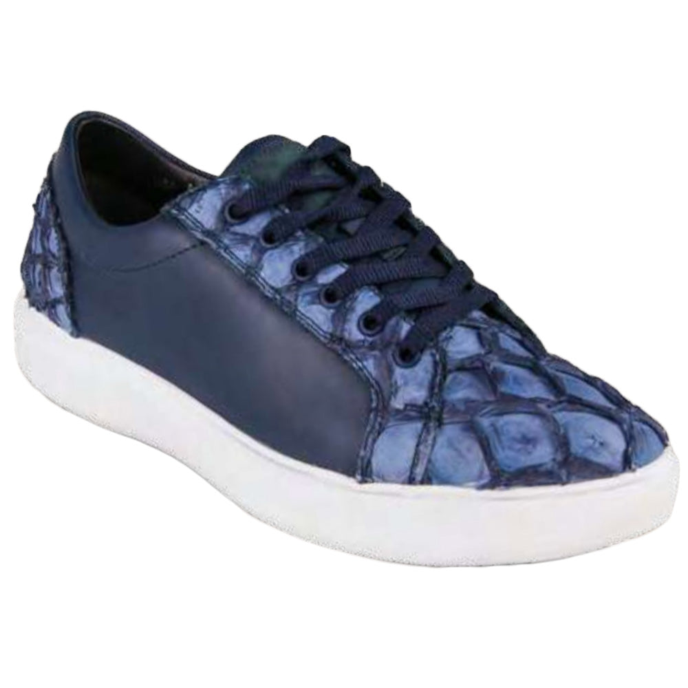 Los Altos Pirarucu & Leather Sneakers Denim Blue