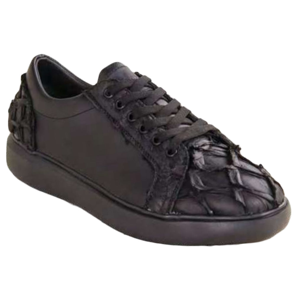 Los Altos Pirarucu & Leather Sneakers Matte Black
