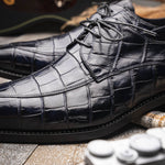 Calzoleria Toscana Zucco Baby Nile Crocodile Derby Midnight Blue