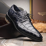 Calzoleria Toscana Zucco Baby Nile Crocodile Derby Midnight Blue