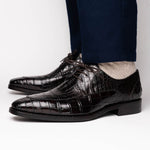 Calzoleria Toscana Zucco Baby Nile Crocodile Derby Espresso Brown