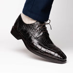 Calzoleria Toscana Zucco Baby Nile Crocodile Derby Espresso Brown