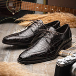 Calzoleria Toscana Zucco Baby Nile Crocodile Derby Espresso Brown