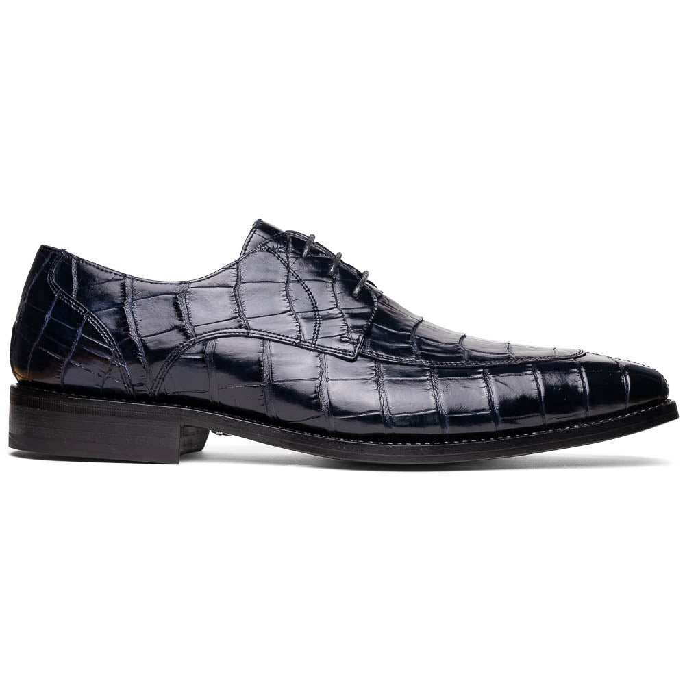 Calzoleria Toscana Zucco Baby Nile Crocodile Derby Midnight Blue