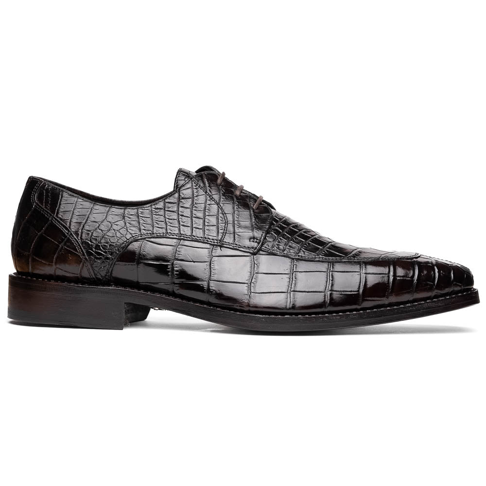 Calzoleria Toscana Zucco Baby Nile Crocodile Derby Espresso Brown