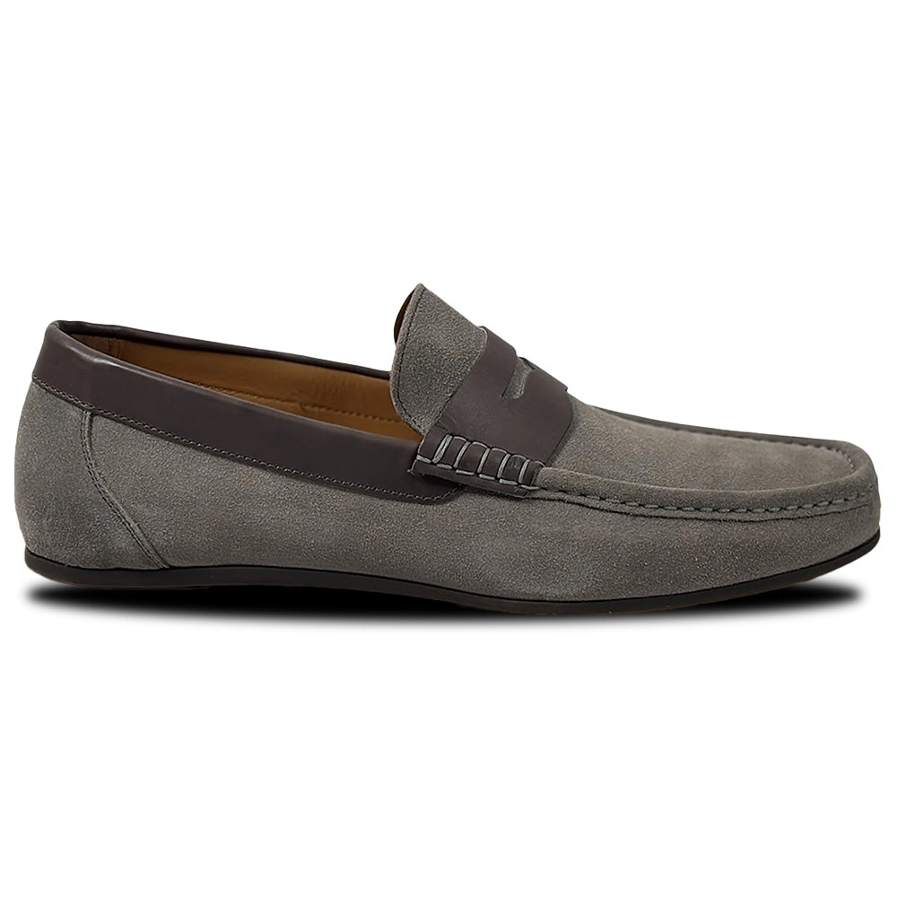 Calzoleria Toscana Zula Velour / Suede Penny Driving Loafer Grey