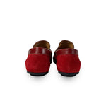 Calzoleria Toscana Zula Velour / Suede Penny Driving Loafer Red