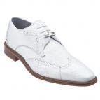 Belvedere Ciro Crocodile & Calfskin Wingtip Shoes Light Gray / Gray ...
